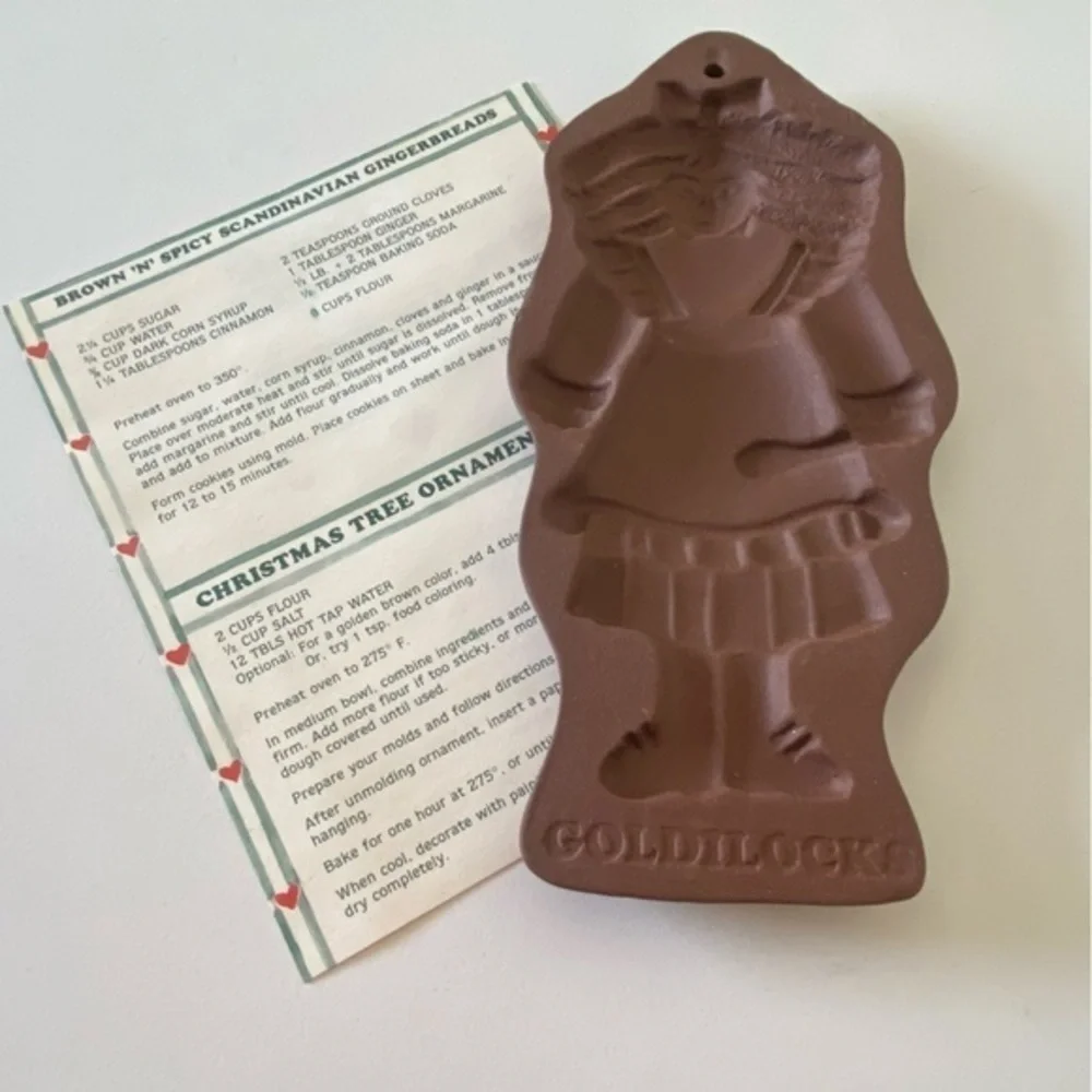 Vintage Hartstone Goldilocks Ceramic Stoneware Cookie Mold NIB
